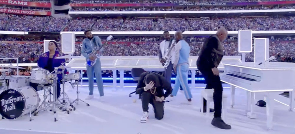 Eminem Defies NFL and Kneels During Super Bowl Halftime Show