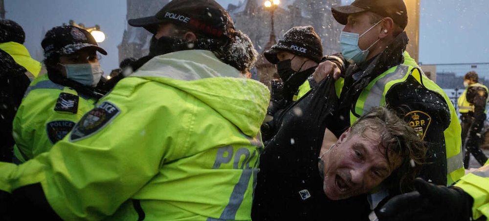 Canadian 'Freedom Convoy' Protesters Clash With Police in Ottawa, Over 100 Arrested