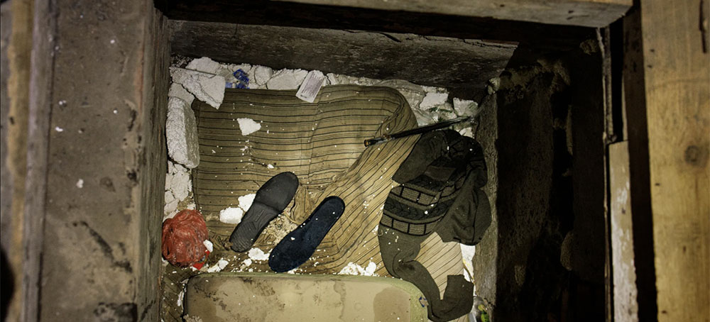 The Prisoners in a Cellar in the Ukrainian Village of Novyi Bykiv