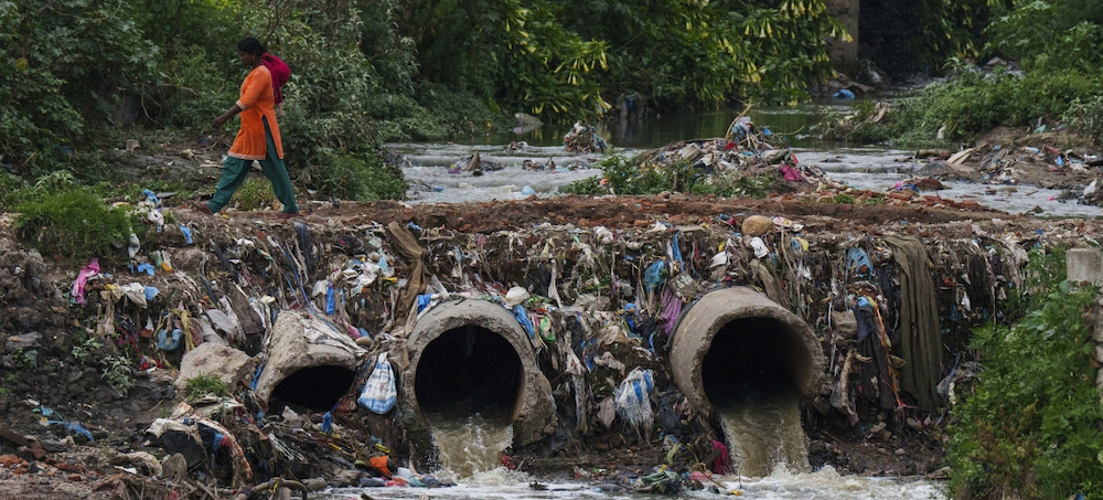 Sewage and Trash Clog Nepal's Holy Bagmati River