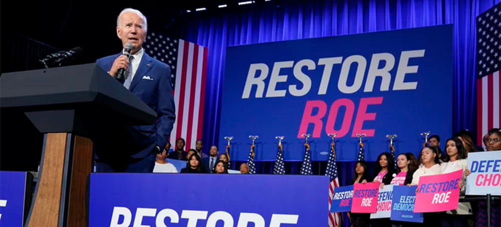 Biden Vows to Codify Roe if Democrats Win Midterms