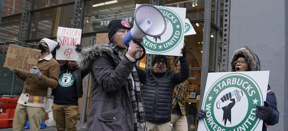 114 Starbucks Stores Saw Workers Go on Strike