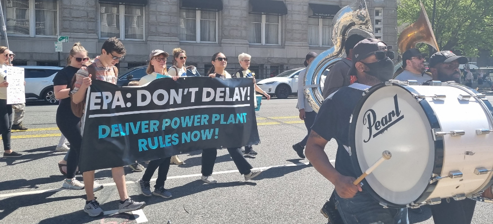 Environmental Advocates Protest Outside EPA Headquarters Over the Slow Pace of New Climate and Clean Air Regulations