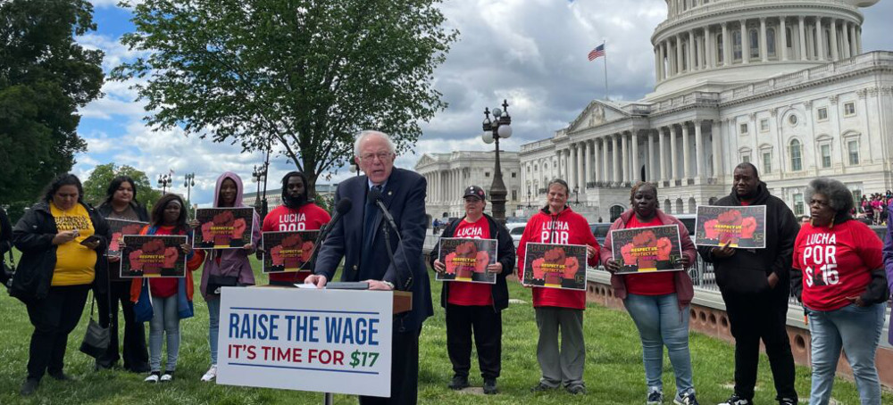 Bernie Sanders Unveils Push for $17-an-Hour Federal Minimum Wage, Citing State Increases