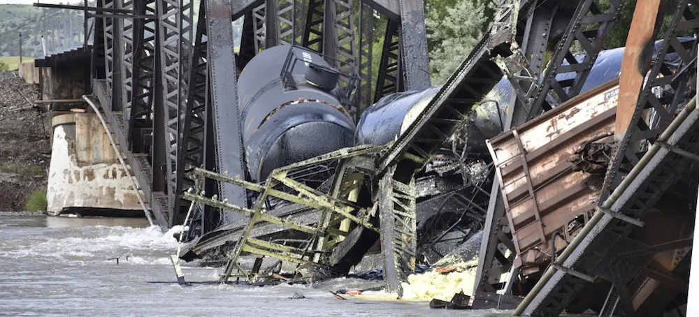 Train Carrying Hazardous Materials Derails and Bridge Collapses Into Montana River