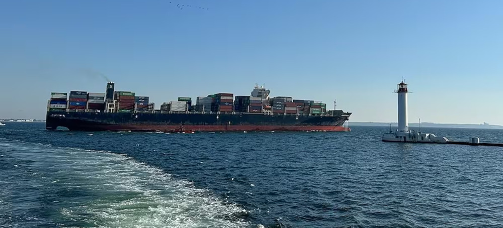 Ukrainian Ship Carrying Grain Sails From Odessa, Testing Russian Threat