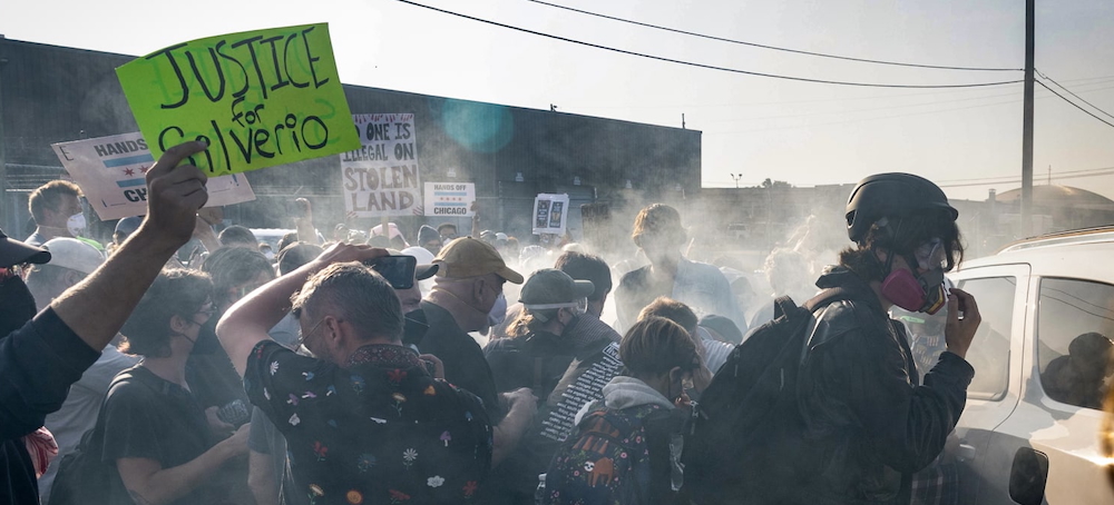 Federal Agents use Teargas and Pepper Balls to Break up Chicago ICE Protest