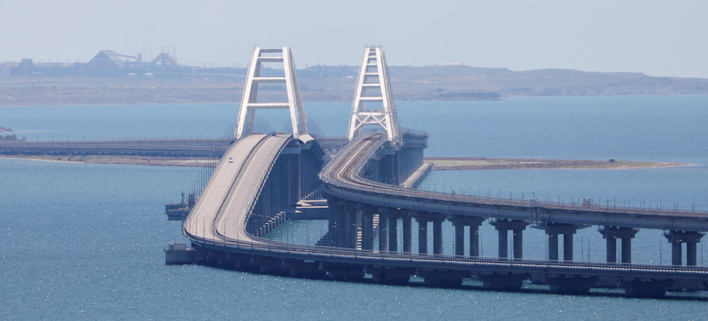 Ukraine Hits Bridge Linking Crimea to Russia With Underwater Explosives