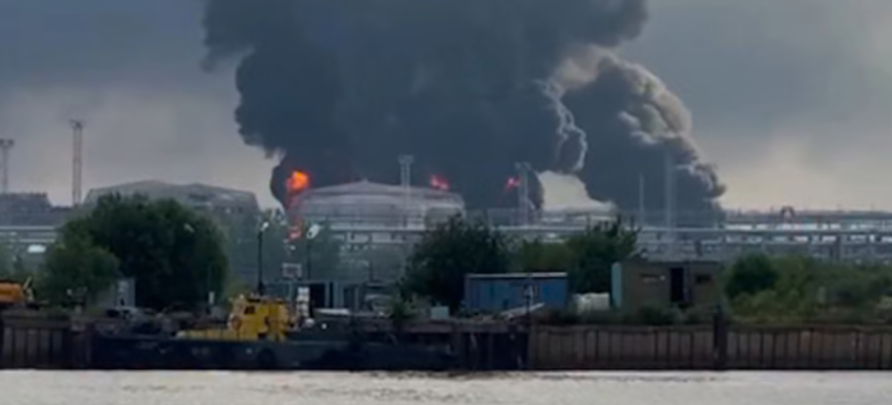 Ukrainian Drones Hit St Petersburg Oil Terminal and Nearby Port