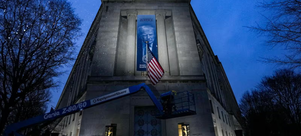 DOJ Spent Nearly $1 Million on Banners of Trump’s Face and Other Refurbishments, Documents Show
